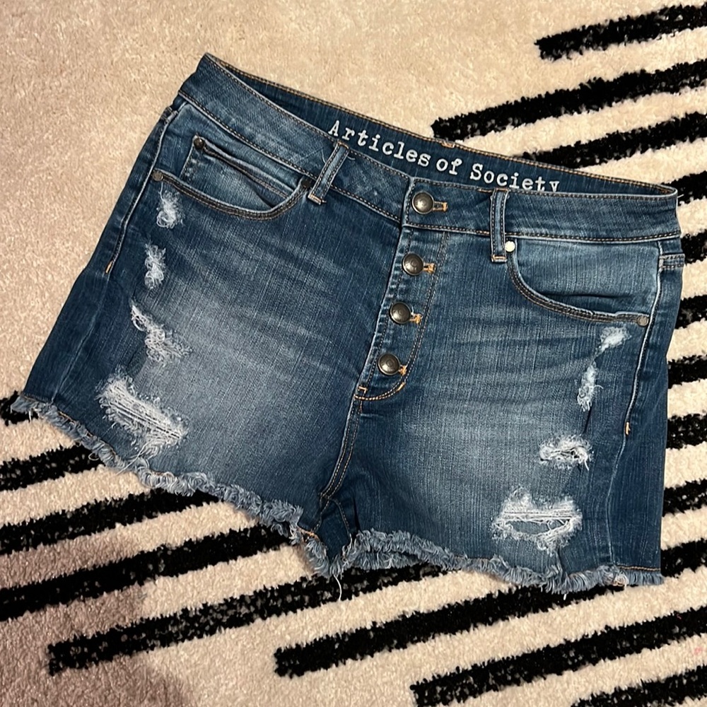 Articles of Society cutoff jean shorts